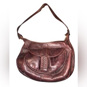 Frye Burgundy Leather Hobo Shoulder Bag